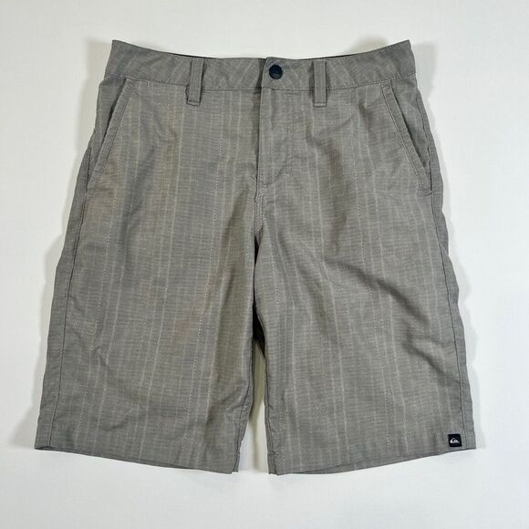 Quicksilver Boys Youth Kids Shorts Sz 26‎ Striped Gray Skate Skater - Picture 1 of 5